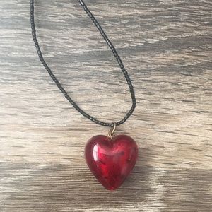 Murano Glass Heart Pendant Necklace